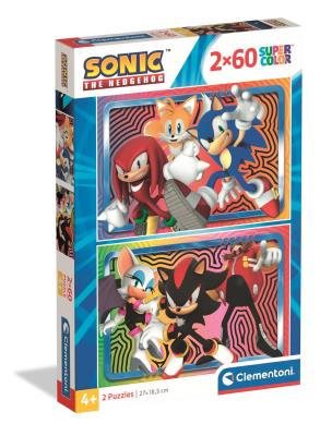 Opakowanie PUZZLE 2 x 60 EL SUPER KOLOR Sonic
