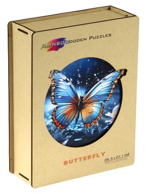 Opakowanie Puzzle 200 drewniane kolorowe Motyl