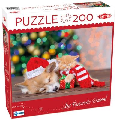 Puzzle 200 Paws and presents. Wydawca: Tactic. SmakLiter.pl Opakowanie Puzzle 200 Paws and presents