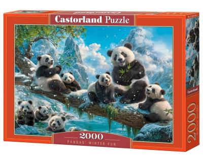 Opakowanie Puzzle 2000 Pandas' Winter Fun