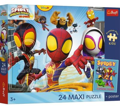 Opakowanie Puzzle 24 Maxi Przygody pajęczej ekipy TREFL