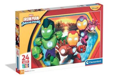 Puzzle 24 Maxi Super kolor Iron Man and His Awesome friends 24829. Wydawca: Clementoni. SmakLiter.pl Opakowanie Puzzle 24 Maxi Super kolor Iron Man and His Awesome friends 24829
