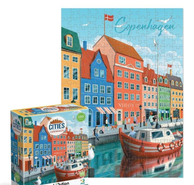 Puzzle 250 Easy-M Cities Copenhagen. Wydawca: Dodo. SmakLiter.pl Opakowanie Puzzle 250 Easy-M Cities Copenhagen