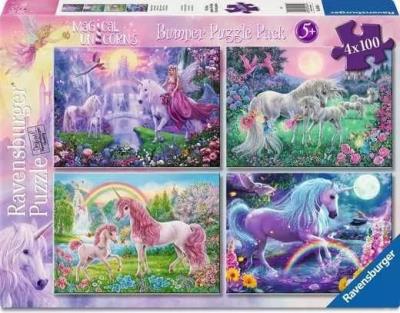 Opakowanie Puzzle 2D 4x100 Magiczne jednorożce