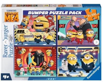 Opakowanie Puzzle 2D 4x100el Minionki
