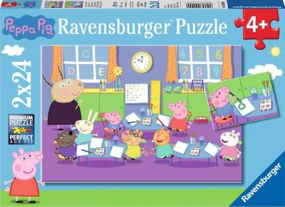 Opakowanie Puzzle 2x24 Świnka Peppa i cała klasa