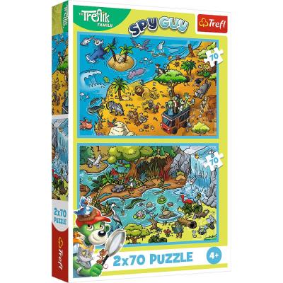 Puzzle 2x70 Trefliki w Krainie Zwierząt 34445. Wydawca: Trefl PAP. SmakLiter.pl Opakowanie Puzzle 2x70 Trefliki w Krainie Zwierząt 34445