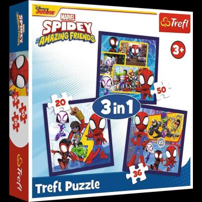 Puzzle 3 w 1 Spidey, Przygody Spidey'a i przyjaciół. Wydawca: Trefl. SmakLiter.pl Opakowanie Puzzle 3 w 1 Spidey, Przygody Spidey'a i przyjaciół
