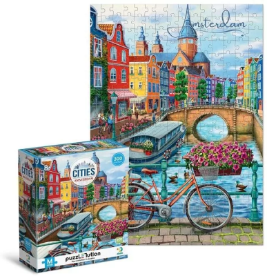 Puzzle 300 Easy-M Cities Amsterdam. Wydawca: Dodo. SmakLiter.pl Opakowanie Puzzle 300 Easy-M Cities Amsterdam