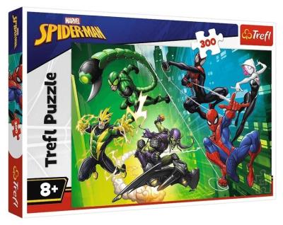 Puzzle 300 W pajęczej sieci Spiderman. Wydawca: Trefl. SmakLiter.pl Opakowanie Puzzle 300 W pajęczej sieci Spiderman