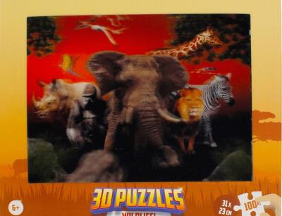 Opakowanie Puzzle 3D 100 Dzikie zwierzęta