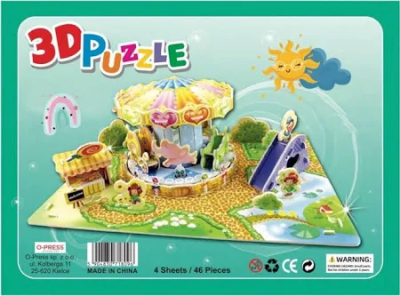 Puzzle 3D 46 Cyrk. Wydawca: O-press. SmakLiter.pl Opakowanie Puzzle 3D 46 Cyrk