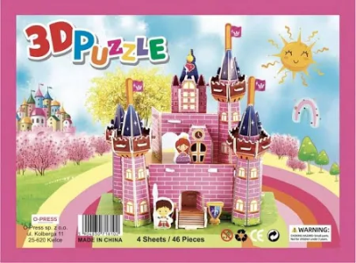 Puzzle 3D 46 Zamek. Wydawca: O-press. SmakLiter.pl Opakowanie Puzzle 3D 46 Zamek