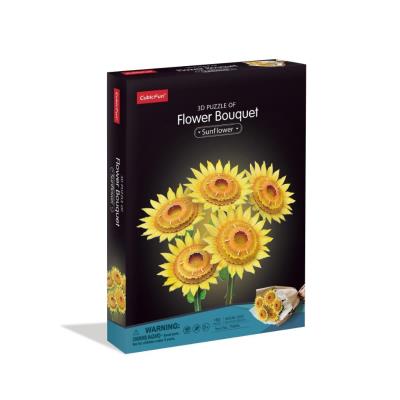 Puzzle 3D Duży bukiet kwiatów Słoneczniki. Wydawca: Cubic Fun. SmakLiter.pl Opakowanie Puzzle 3D Duży bukiet kwiatów Słoneczniki