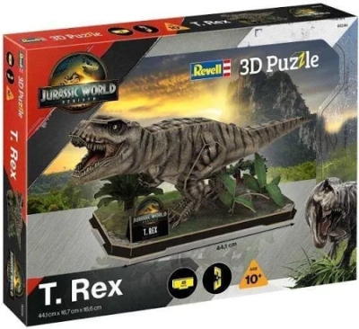 Puzzle 3D Jurassic World Rebirth - T. Rex. Wydawca: Revell. SmakLiter.pl Opakowanie Puzzle 3D Jurassic World Rebirth - T. Rex