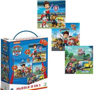 Opakowanie Puzzle 3w1 Psi Patrol Ready to work