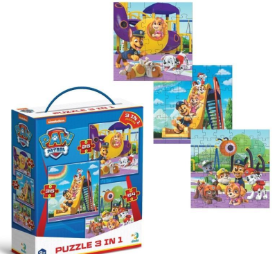 Puzzle 3w1 Psi Patrol The playground. Wydawca: Dodo. SmakLiter.pl Opakowanie Puzzle 3w1 Psi Patrol The playground