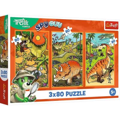 Opakowanie Puzzle 3x80 Zwyczaje Treflików TREFL