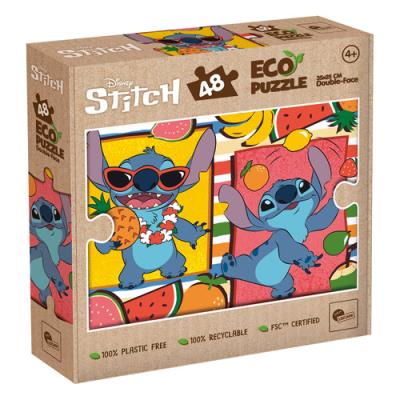 Puzzle 48 Stitch Eko dwustronne. Wydawca: Lisciani. SmakLiter.pl Opakowanie Puzzle 48 Stitch Eko dwustronne