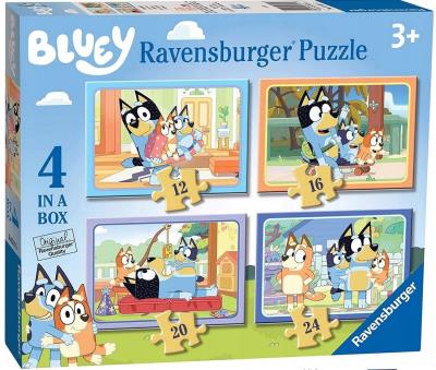 Puzzle 4w1 Bluey. Wydawca: Ravensburger. SmakLiter.pl Opakowanie Puzzle 4w1 Bluey