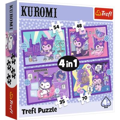 Opakowanie Puzzle 4w1 Dzień Kuromi Hello Kitty TREFL