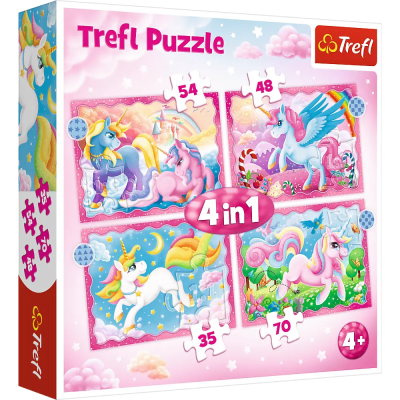 Opakowanie Puzzle 4w1 Jednorożce i magia 34389