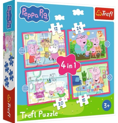 Puzzle 4w1 Peppa uwielbia przygody TREFL. Wydawca: Trefl. SmakLiter.pl Opakowanie Puzzle 4w1 Peppa uwielbia przygody TREFL