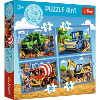Opakowanie Puzzle 4w1 Pracowite popołudnie TREFL
