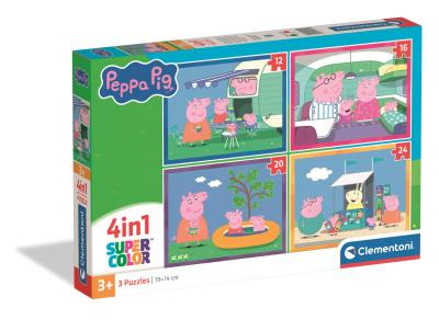 Opakowanie Puzzle 4w1 Super kolor Peppa Pig 21751
