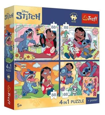Opakowanie Puzzle 4x88 Kosmiczny Stitch TREFL