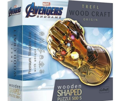 Opakowanie Puzzle 500+5 drewniane konturowe Rękawica Nieskończoności Marvel Heroes 20174