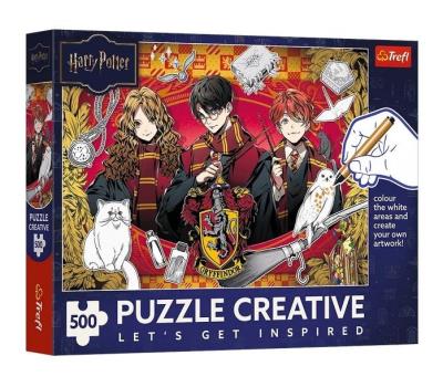 Opakowanie Puzzle 500 Harry Potter Potęga Gryffindoru TREFL