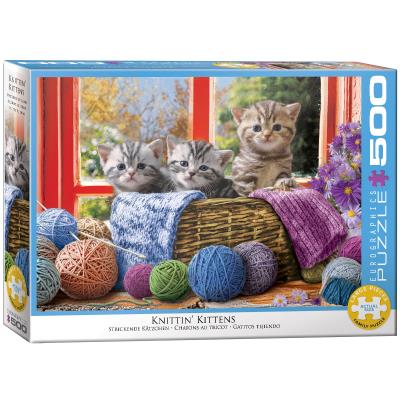 Puzzle 500 Knittin' Kittens 6500-5500. Wydawca: Eurographics. SmakLiter.pl Opakowanie Puzzle 500 Knittin' Kittens 6500-5500