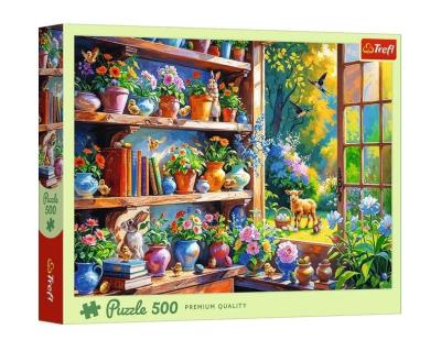 Opakowanie Puzzle 500 Wiosenny poranek w oranżerii TREFL