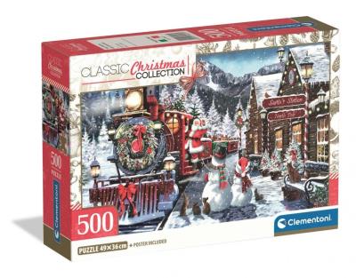 Opakowanie Puzzle 500 Xmas Coll. Train Station Snowman