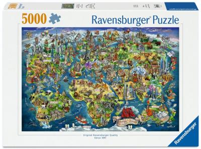 Opakowanie Puzzle 5000 Illustrated World Map