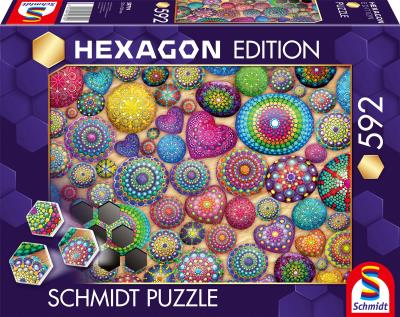 Opakowanie Puzzle 592 HEXAGON Mandala 114375