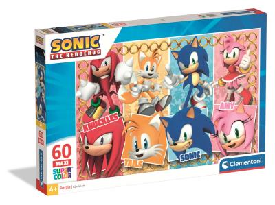 PUZZLE 60 EL MAXI SUPER KOLOR Sonic. Wydawca: Clementoni. SmakLiter.pl Opakowanie PUZZLE 60 EL MAXI SUPER KOLOR Sonic