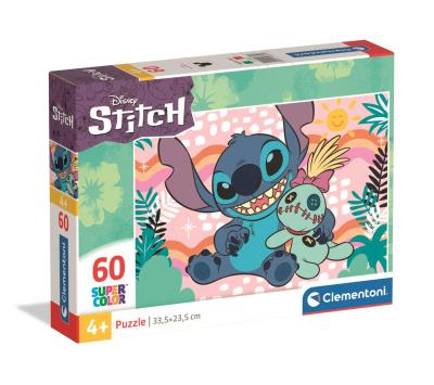 PUZZLE 60 EL SUPER KOLOR Stitch. Wydawca: Clementoni. SmakLiter.pl Opakowanie PUZZLE 60 EL SUPER KOLOR Stitch