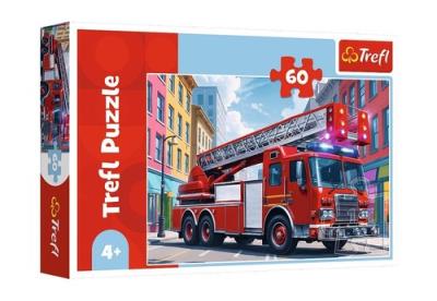 Puzzle 60 Wóz strażacki TREFL. Wydawca: Trefl. SmakLiter.pl Opakowanie Puzzle 60 Wóz strażacki TREFL