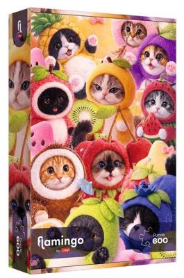 Opakowanie Puzzle 600 Flamingo - Owocowe kotki TREFL