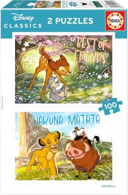Opakowanie Puzzle Bambi & Król Lew 2 x 100 el 114077