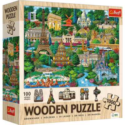 Puzzle drewniane 1000 Francja znane miejsca TREFL. Wydawca: Trefl. SmakLiter.pl Opakowanie Puzzle drewniane 1000 Francja znane miejsca TREFL