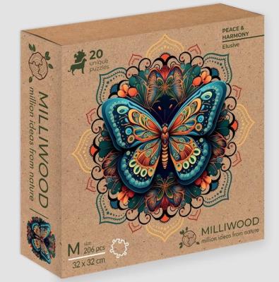 Opakowanie Puzzle drewniane 206 Milliwood Motyl