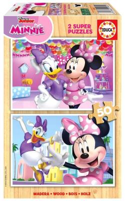 Opakowanie Puzzle drewniane 2x50 Myszka Minnie Daisy
