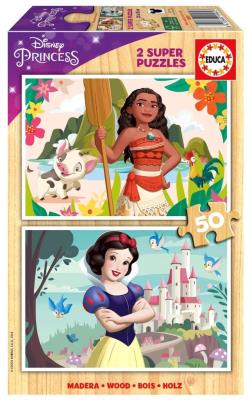 Opakowanie Puzzle drewniane 2x50 Vaiana Królewna Śnieżka