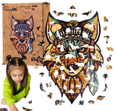 Opakowanie Puzzle drewniane eko 130 Leśny lis A3