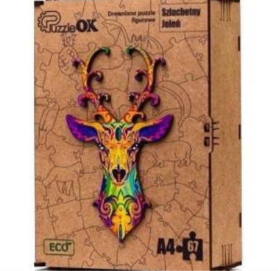 Opakowanie Puzzle drewniane eko 67 Szlachetny jeleń A4