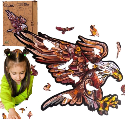 Opakowanie Puzzle drewniane eko 68 Orzeł karpacki A4