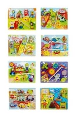 Opakowanie Puzzle drewniane z wędką MIX
